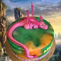 Cake with Pink Dragon