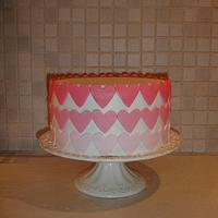 Ombre hearts cake