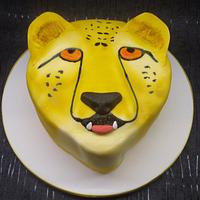 Cheetah head cake