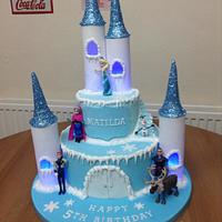 Frozen light up cake with cupcakes