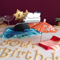 Cruise themed birthday cake