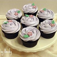 Lavender Rosette Cupcakes