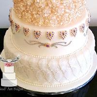 Vintage Jewelry Wedding Cake