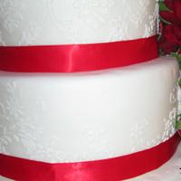 Real Red Roses Wedding Cake.
