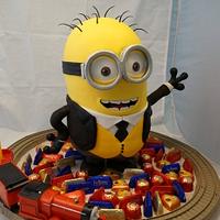 Minion dressed as Fat Controller in Thomas the Tank - CakesDecor