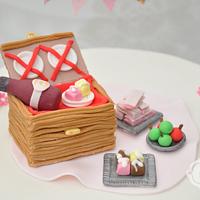 40th birthday floral picnic cake