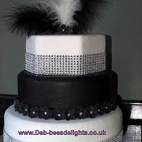 3 tier diamante wedding cake