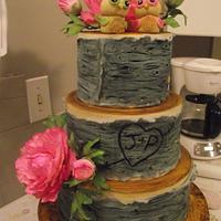 Woodland style wedding cake