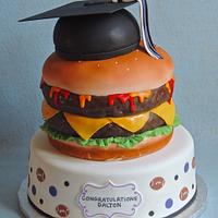 Cheeseburger Graduation Cake