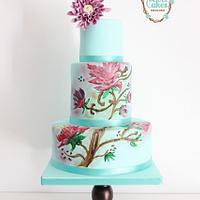 Dhalia Hand Painted Cake