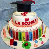 Cake for the end of primary school (torta per la fine della scuola materna)