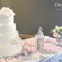 Modern Meets Vintage Buttercream Wedding Cake