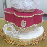 Fuchsia wedding cake