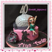 Fun & Fabulous, disco themed 40th Birthday cake