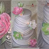Wedding cake in pastel colours