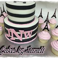 Paris Theme Baby Shower Cake/Cupcakes