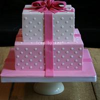 Pink Present Box Cake :)