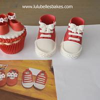 Red cookies and shoes