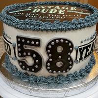 Popular "Vintage Dude" themed birthday cake