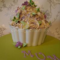 Lilac and Lime green giant cupcake