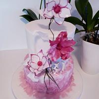 B-day flowers of edible paper