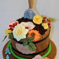 Flower Barrel Cake