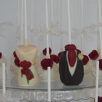 Mulberry & Ivory Cake Pop Wedding Favours