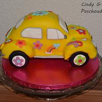 Cake VW Beetle Flower Power