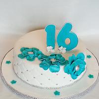 SWEET 16~TURQUOISE WHITE AND SILVER