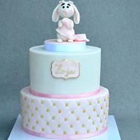 Christening cake with bunny 