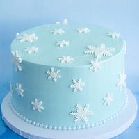 Snowflake buttercream cake