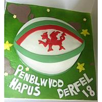 Welsh Rugby Ball Cake