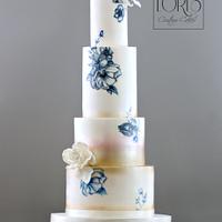 Handpainted wedding cake 