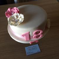 Pretty 18th birthday cake