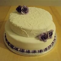 Purple Rose Birthday Cake