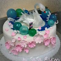 swan wedding cake