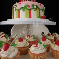 Strawberry shortcake cupcake tower