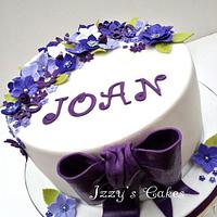 Purple and lilac 80th birthday cake