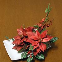 christmas decoration with poinsettia
