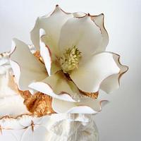 Gold edged magnolia and ruffles (of course)
