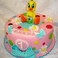 Tweety bird cake