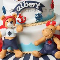 Navy themed christening cake for Albert