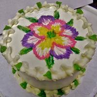Buttercream toothpick floral embriodery