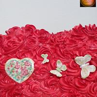 3D standing heart cake