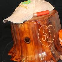 Tree Stump Groom's Cake