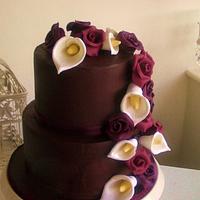Beautiful & Elegant Chocolate Ganache Wedding Cake