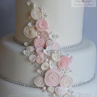 Swirl Rose Wedding cake