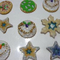 shoting star cookie s,& snowflake window cookies 