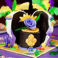 3D Mardi Gras Themed Birthday Cake