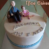 Grandpa and granddaughter cake